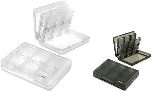 eForCity® 2 packs 24-in-1 Game Card Cases - White, Smoke Compatible With Nintendo 3DS
