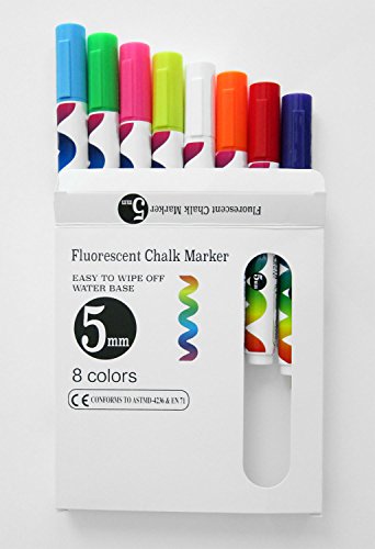Moderne Basics Set of 8 Chalk Markers for Whiteboard, Blackboard, Glass & Vinyl Labels Includes Set of 42 Piece 3