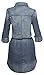 Women's Denim Button Down Belted Shirtdress with Pockets