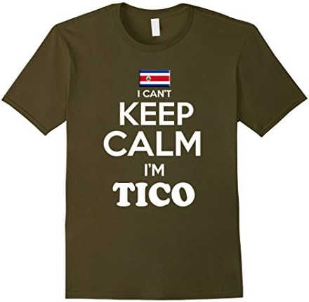 Men's Costa Rica Keep Calm Shirt Camiseta Tica Orgullo Tico Large Olive