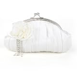 Rhinestone Tassels Rose Satin Clutch / Evening Handbag, Gift Idea PURPLE