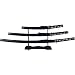 Black Stealth Ninja Samurai 3 Pc Sword Set With Stand