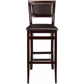 Click here to buy Faux Leather Foldable Bar Stool, BAR HEIGHT, BROWN by Home Decorators Collection.