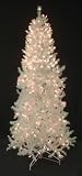 6' Slim Pre-Lit Shimmering White Iridescent Christmas Tree - Clear Lights