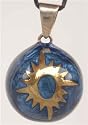 Schmucktrendzone Esoterischer-Schmuck, Elfenklangkugel - Klangkugel, blau, Auge der Weisheit, 20 mm, sch&ouml;ner Klang, 300015