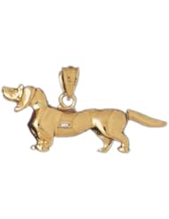 Dazzlers Solid 14k Gold 3D Dachsund Dog Charm Pendant Available in three colors from jewelsberry (weights: 8.1 grams only)