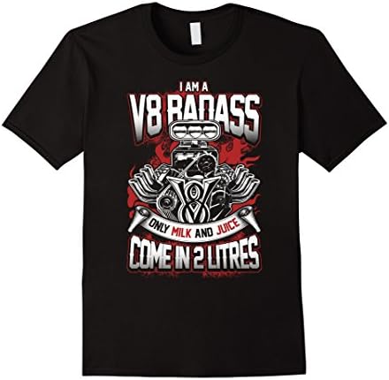 Men's V8 Badass T-shirt - Only milk and juice come in 2 liter 3XL Black