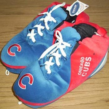 Chicago Cubs MLB Plush Sneaker Slippers - L