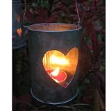 2 heart metal lanterns for t-light candles - great for romantic vibe or wedding decorations
