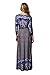 Tua USA 3/4 Sleeve Exotic Bohemian Print Stretch Knit Wrap Maxi Dress