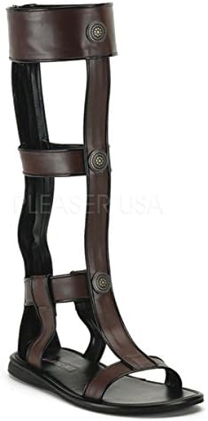Brown/Blk Pu Men's Roman, Gladiator Sandal Brown Pu, S, M, L, XL (Men's Sizing)