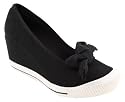 Jersey Bow Wedge 10 BLACK
