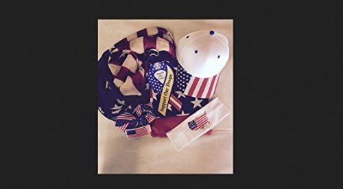 American Flag July 4th Family Gift Box Magnet Hat Scarf Sweatband Barrett Bow