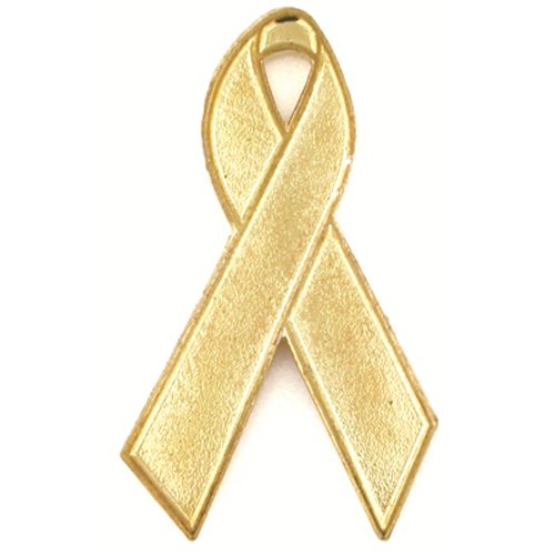 Gold Awareness Ribbon Lapel Pin 1