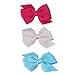 Toddler Wispy Clippy - Pinwheel Bow Hair Clip - Best No Slip Barrette for Fine Hair(Pack1-Hot Pink/Pink/Blue)