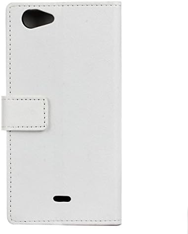 ERLI WIKO Slide 2 Case,Folio Flip Hard Shell,Premium PU Leather Wallet Flip Cover With Built-in Dual card slots designed and Inner Pocket Cover in Book Style for WIKO Slide 2 Color White