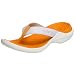 crocs Women's Capri Thong,White/Mango,8 M