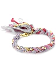 Ettika Braided Vintage Ribbon Rhinestone Crystal Bracelet