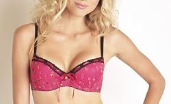 Betsey Johnson Stretch Mesh Kiss Front Bump Demi Bra 723733