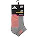 adidas Girls Cushion Low Cut Socks (Pack of 3), Heathered Light Onix/Flash Orange - Night Flash Purple - Flash Red, Large