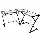 Walker Edison 3-Piece Contemporary Desk, Black