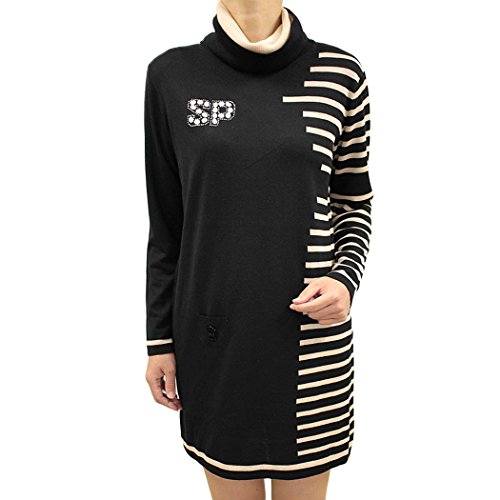 ピッコーネ スタジオ ピッコーネ STUDIO PICONE レディース ワンピース ニット ボーダー タートルネック 長そで ブラック(黒) 38(M/9号) (pico-w16aw48s)