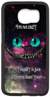 LeonardCustom- S6 Rubber Phone Case - Alice in Wonderland Cheshire Cat Protective Silicone Cover for Samsung Galaxy S6 -LCS6U52