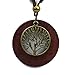 Skullz Jewelry Set of 3, Tree of Life Necklace, Wooden & Metal Bohemian Hippie Pendants with Adjustable Leather Cords