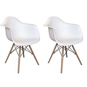 Fauteuil Cosy pieds bois blancs Lot de 2: Cuisine