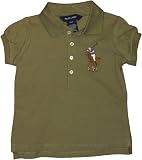 Ralph Lauren Toddler Girls Safari Green Embroidered Big Pony Polo