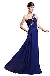 Chiffon One Shoulder Party Dress  with a Brush/Sweep Train 
