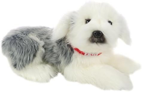 FAO Schwarz 17 inch Plush Old English Sheepdog - Gray and White
