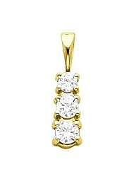 14K Yellow Gold Three-Stone Diamond Pendant - 0.60 Ct. Total Weight -- LIFETIME WARRANTY