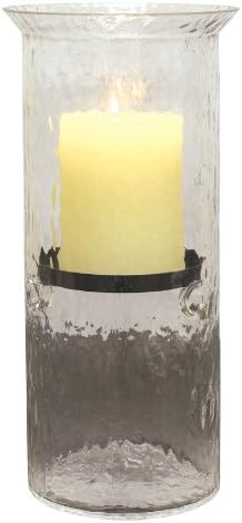 Briarwood Glass Hurricane with Metal Plate, Tall