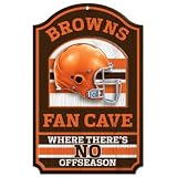 NFL Cleveland Browns 11-by-17 inch Fan Cave No Offseason Wood Sign