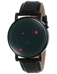 01TheOne Womens Odins Rage Black Ion-Plated Black Leather Watch #OR213R1
