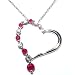 9K White Gold Ladies Heart Ruby & Diamond Pendant & 18