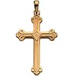 14K Yellow Gold Cross Pendant - 32.00x22.00mm