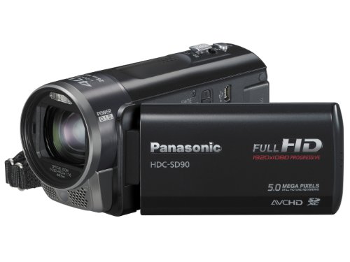 Panasonic SD90 Full HD 1920x1080p (50p) 3D Ready Camcorder - Black (SD Card Recording, x40 Intelligent Zoom, x26 Optical Zoom, 28mm Wide Angle Lens & iA + Face Recognition & New Hybrid OIS)
