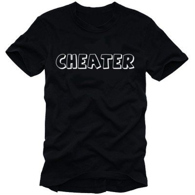 Coole Fun T-Shirts CHEATER t-shirts cheats, schwarz/weiss, Grösse: L