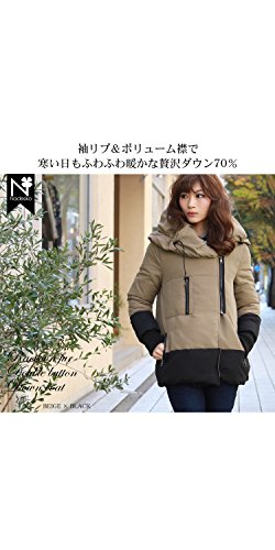 「なでしこ」 ボリューム襟ダウンジャケット ダウンジャケット　ダウンコート レディース