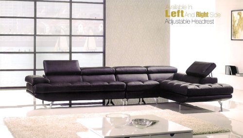 3pc Modern Sectional Leather Sofa Set #AM-L378-BK 