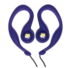 Koss 314 LSU SportClip Earphones with Wind Up Storage Case for MP3, CD, DVD Players (Purple Case)