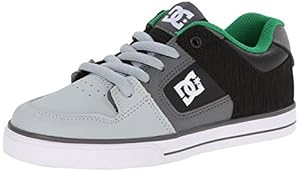 DC Pure Skate Shoe (Toddler/Little Kid/Big Kid),Grey/Grey/Black,5.5 M US Big Kid
