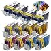 Canon Compatible Set of 14 Ink Cartridges for Canon MP980: 4 Pigment Black PGI-220 & 2 CLI-221 B/C/M/Y/G Ink Cartridges + Free 20 Pack of LD Brand 4x6 Photo Paper by LD Products
