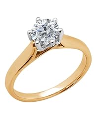 1.00 Ct Round H/I I1 Diamond 14K Yellow Gold Ring