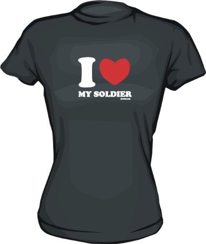 Click here to buy I HEART Love My Soldier Ladies tee Shirt in 6 Colors Small thru XXL.