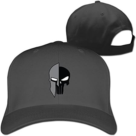 Adjustable Baseball Cap - Spartan Helmet And Skull
