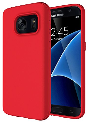 Samsung Galaxy S7 Case, Diztronic Full Matte Flexible TPU Series, Slim-Fit Soft Touch Flexible GS7 Phone Cover - Full Matte Red