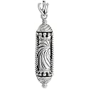 Sterling Silver Mezuzah Pendant w/ no parchment, 2" (50 mm) long